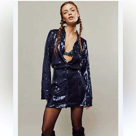 Free People Sophie Sequin Mini Dress - Picture 1 of 5